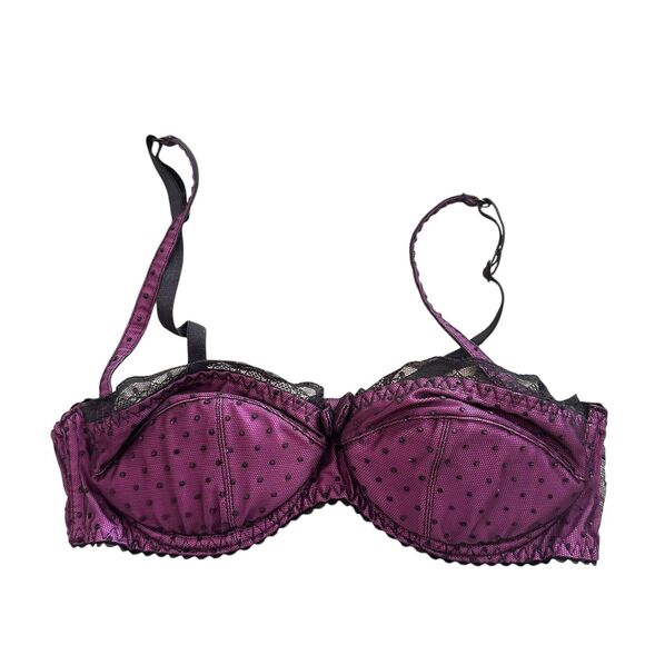 AGENT PROVOCATEUR Jesse Purple Polka Dot Bra 32C *Rare* - Picture 1 of 5